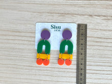 Load image into Gallery viewer, Stacked Color-Block Dangles