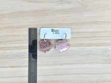 Load image into Gallery viewer, Mirrored Pink Peony Hoops