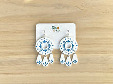 Load image into Gallery viewer, Ginny Dangles | White & Blue