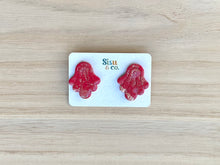 Load image into Gallery viewer, Red & Gold Studs