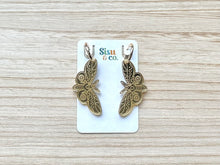 Load image into Gallery viewer, Gold Mirror Moth Hoops