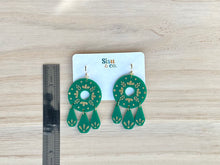 Load image into Gallery viewer, Ginny Dangles | Green &amp; Gold
